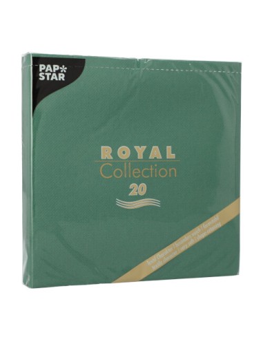 Guardanapos papel aparência tecido cor verde escuro 40 x 40 cm Royal Collection
