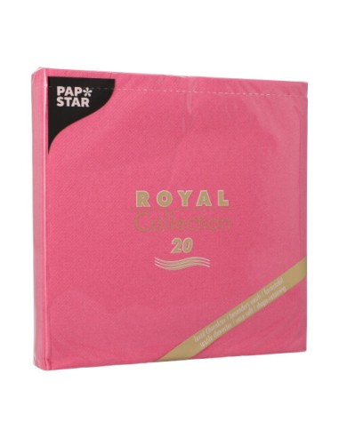 Guardanapos papel aparência tecido cor rosa fucsia Royal Collection 40 x 40 cm