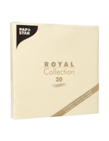 Servilletas de papel aspecto tela color champan Royal Collection 40 x40 cm