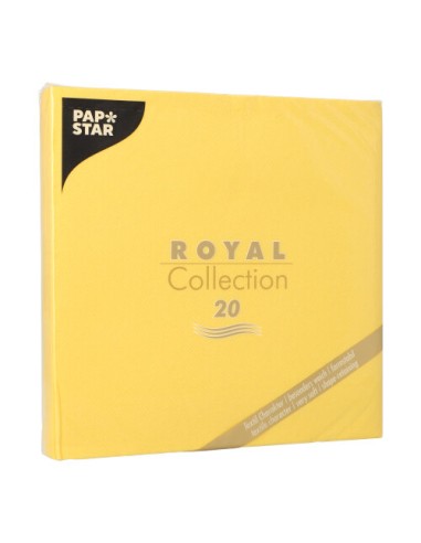 Servilletas papel aspecto tela Royal Collection color amarillo 40 x 40 cm