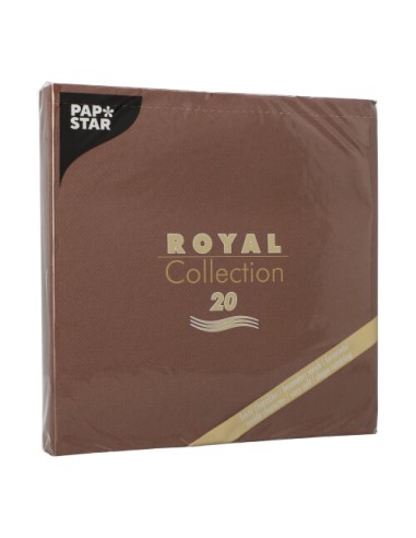 Servilletas papel aspecto tela Royal Collection color marrón 40 x 40 cm