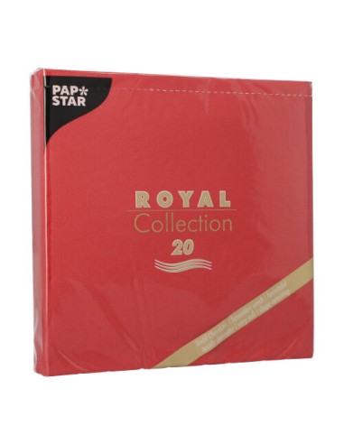 Servilletas papel aspecto tela Royal Collection color burdeos 40 x 40 cm