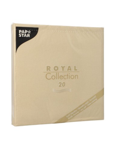 Servilletas papel aspecto tela marrón arena Royal Collection 40 x 40 cm