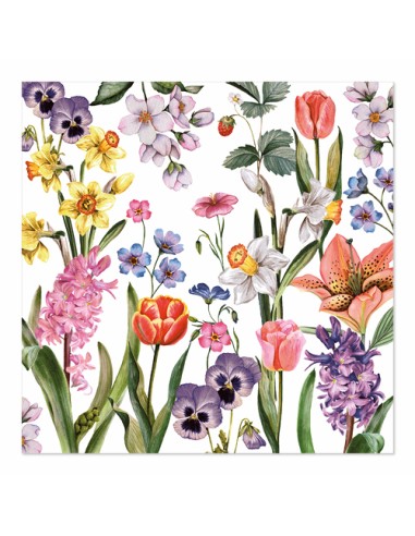 Servilletas de papel decoradas estampado floral 33 x 33 cm Flower Meadow