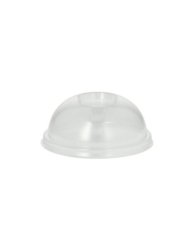 Tapas cúpula para vasos bioplástico PLA transparente sin agujero Pure