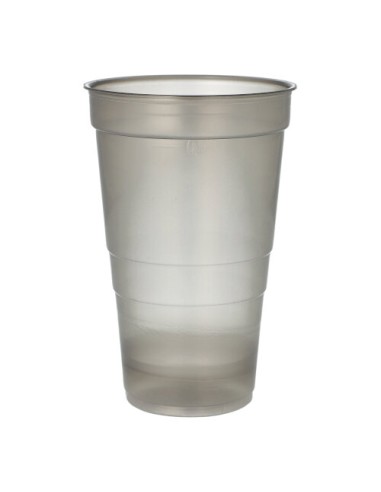 Vasos de plástico reutilizables color gris 500ml