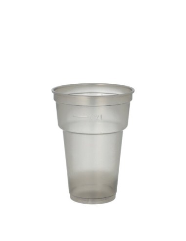Vasos de plástico reutilizables color gris 200 ml
