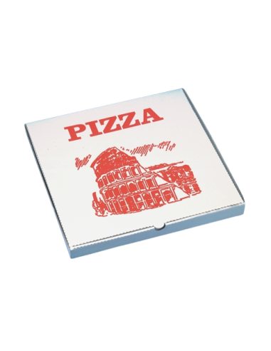 Caixas de pizza cartão branco impresa  28 x 28 x 3 cm