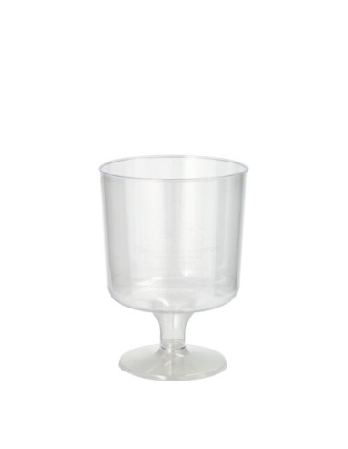 Copas para vino o helado plástico transparente con pie 200mml