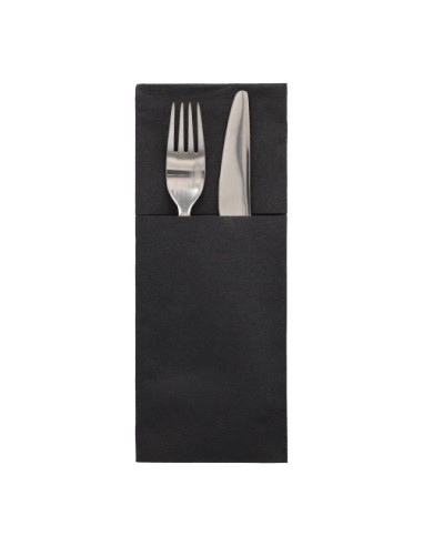 Guardanapos saco talheres papel cor preto qualidade airlaid  24 x 10 cm