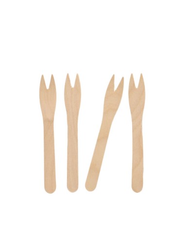 Tenedores de madera patatas fritas Pure 12,1 cm