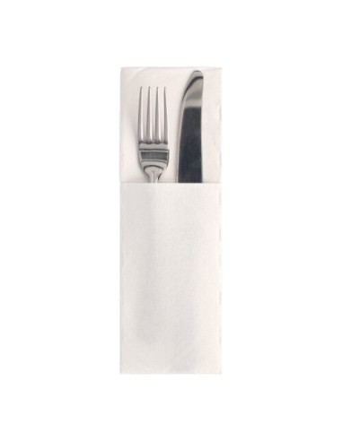 Servilletas sobre para cubiertos papel tisú blanco Royal Colleccción 48 x 30 cm