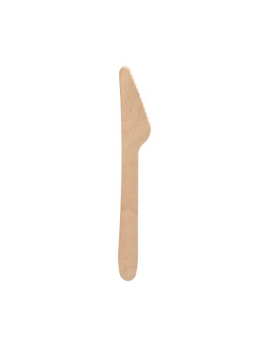 Cuchillos de madera abedúl natural desechables FSC 16,5cm Pure