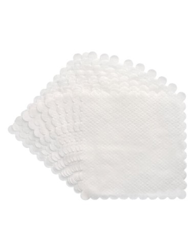 Guardanapos de papel branco quadrados para sobremesa 17 x 17 cm
