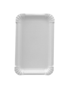 Bandeja plastica para 1-2 kg rectangular blanca x unidad - Packing Envases