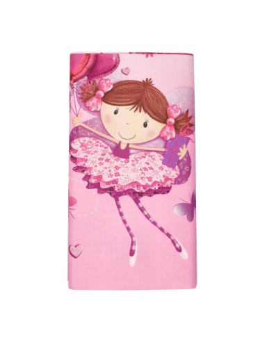 Toalha de mesa papel festas infantis cor rosa ​​120 x 180 cm Little Dancer