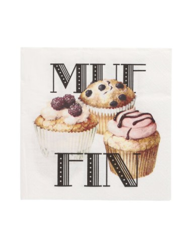 Guardanapos de papel decorados Muffin 33 x 33 cm