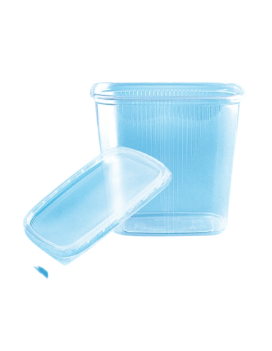 Envases de plástico PP transparente con tapa 500 ml