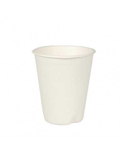 Vasos de caña azúcar color blanco biodegradables  Pure 200ml