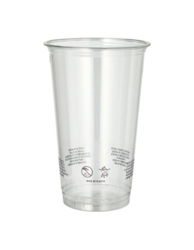 Vasos de plástico R-PET reciclado color transparente 500ml