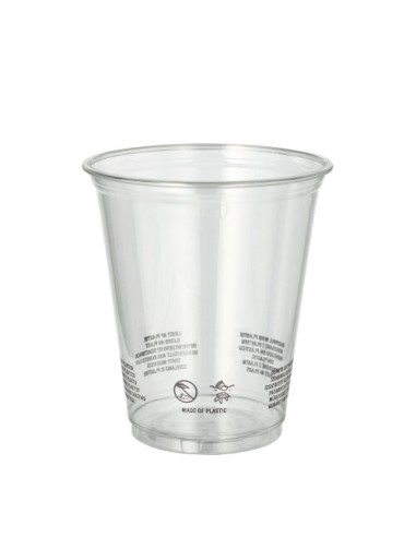 Vasos de plástico R-PET transparente reciclables 300ml