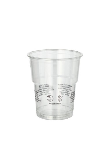 Vasos de plástico R-PET transparente reciclables 200ml