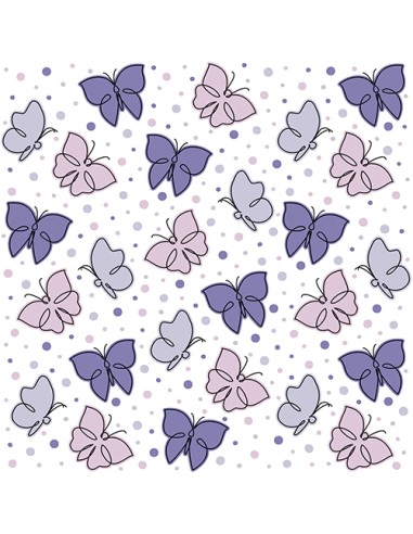 Guardanapos de papel decorados borboletas roxa  33 x 33 cm