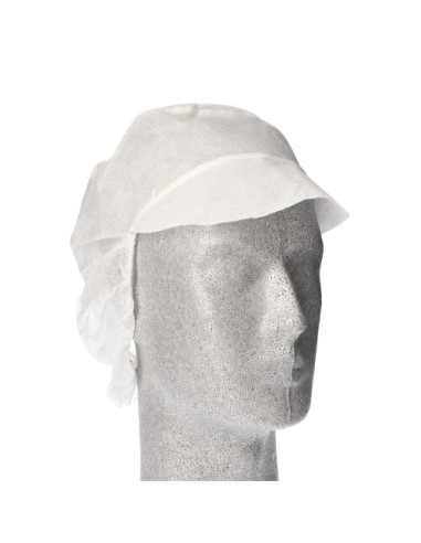 Toucas de papel para cabelo com rede e viseira Ø 30 cm branco