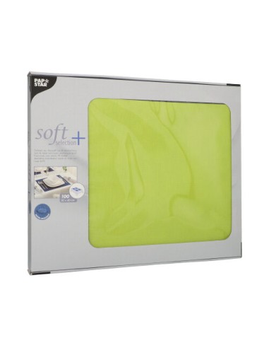 Mantelitos individuales papel impermeable color verde limón 30 x 40 cm Soft Selection Plus