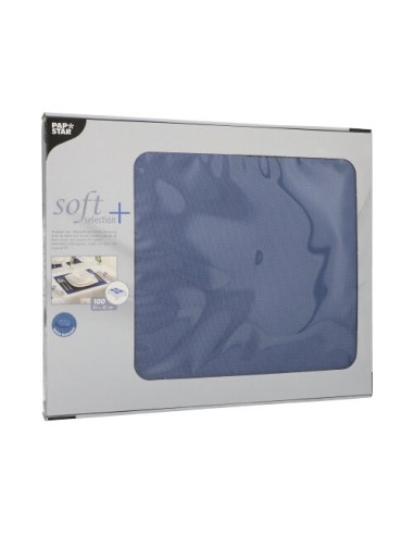 Mantelitos individuales papel impermeable color azul oscuro 30 x 40 cm Soft Selection Plus