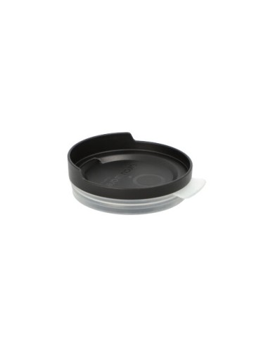 Tapa de cierre hermético PP negro para vasos reutilizables, con agujero Ø 8cm