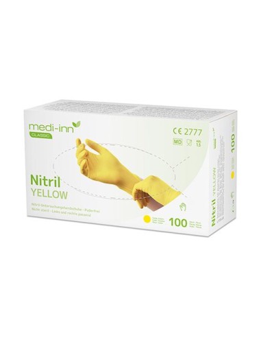 Guantes de nitrilo de colores sin talco talla S Amarillo