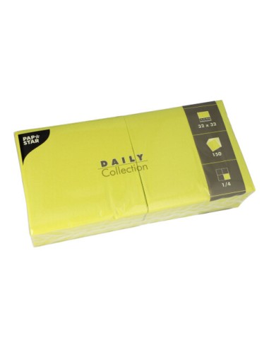 Guardanapos de papel tissue para restauração cor verde limão 32 x 32 cm 1/4 Daily Colection