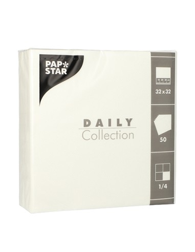 Servilletas de papel tisú color blanco 32 x 32 cm 1/4 Daily Collection