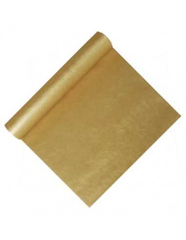 Camino de mesa papel dorado aspecto tela resistente al agua Soft Selection 12 m x 40 cm