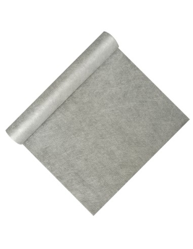 Camino de mesa papel plateado aspecto tela resistente al agua Soft Selection 4,8 m x 40 cm