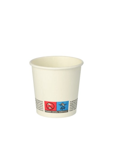 Vasos para café cartón color blanco 100 ml