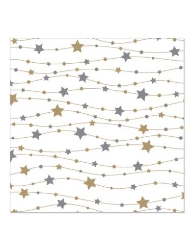 Guardanapos de papel decorados estrelas de natal 33 x 33 cm