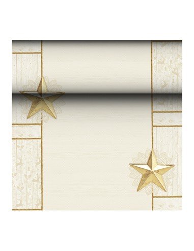 Camino de mesa papel tisú decorado Navidad 24 m x 40 cm oro