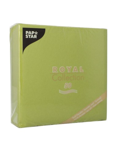 Servilletas papel aspecto tela color verde oscuro Royal Collection 40 x 40 cm