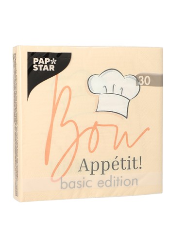 Servilletas de papel impresas Bon Appetit 33 x 33 cm