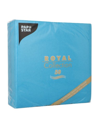 Servilletas papel aspecto tela azul oscuro Royal Collection 40 x 40 cm