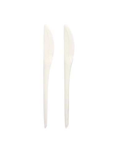 Cuchillos reutilizables en C-PLA color blanco 19 cm