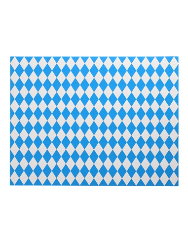 Mantelitos individuales de papel cuadro Baviera Azul 30 x 40 cm