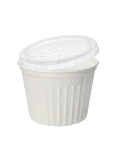 Tigelas para sopas take plastico cor branco com tampa 500 ml