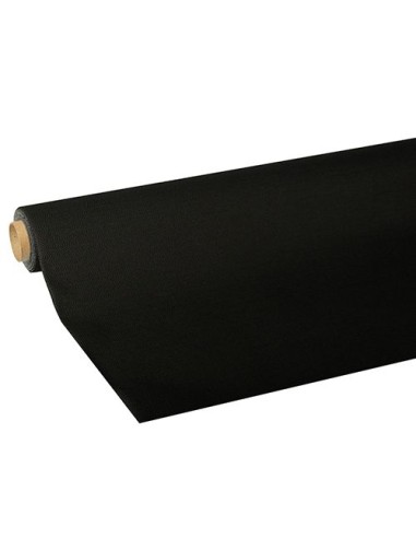 Manteles de papel tejido sin tejer color negro 25 x 1,18 m