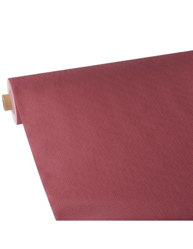 Manteles de papel tejido sin tejer color burdeos 25 x 1,18 m