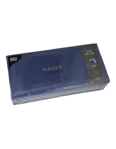 Guardanapos de papel tissue para restauração cor azul escuro 32 x 32 cm 1/4 Daily Colection