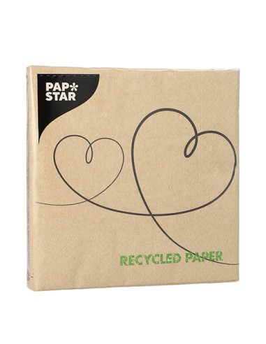 Guardanapos de papel reciclado decorados 33 x 33 cm Love