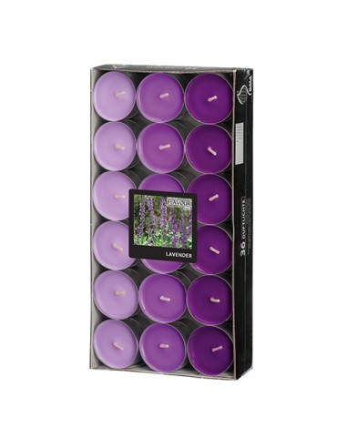 Velas lamparilla perfumadas violetas color surtido Ø 38 x 17mm